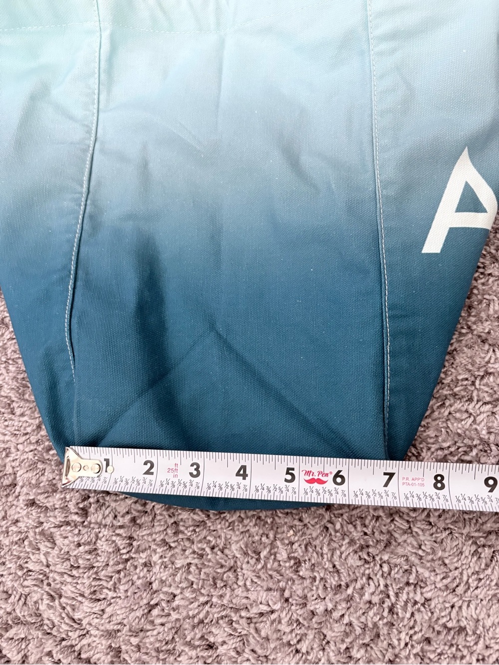 Athleta Teal Ombre Canvas Tote - Picture 5 of 8